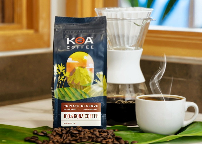 Drip brewing Kona Coffee
